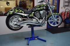 Victory motorcycle on Big Blue Lift